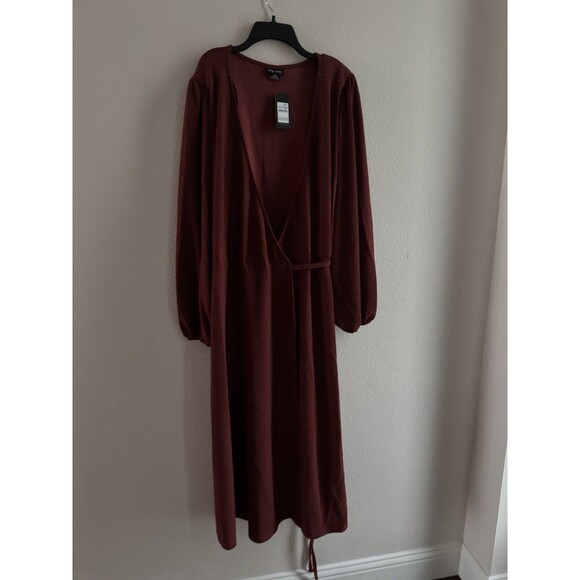 Women’s Wrap Dress plus size L (US20) NWT Hayden Sienna rustic red midi dress - Picture 11 of 12